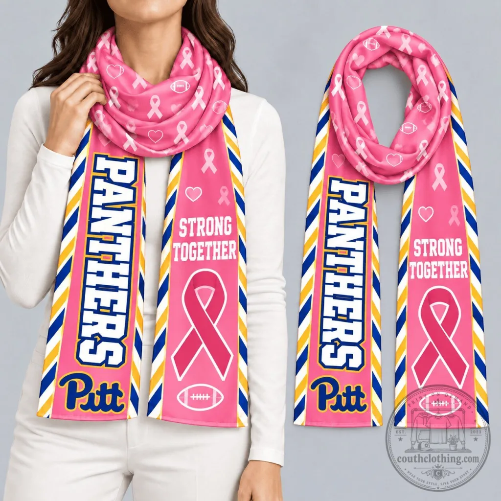 Pittsburgh Panthers Breast Cancer Awareness Pink Football Scarf Pittsburgh Panthers Breast Cancer Awareness Pink Football Scarf