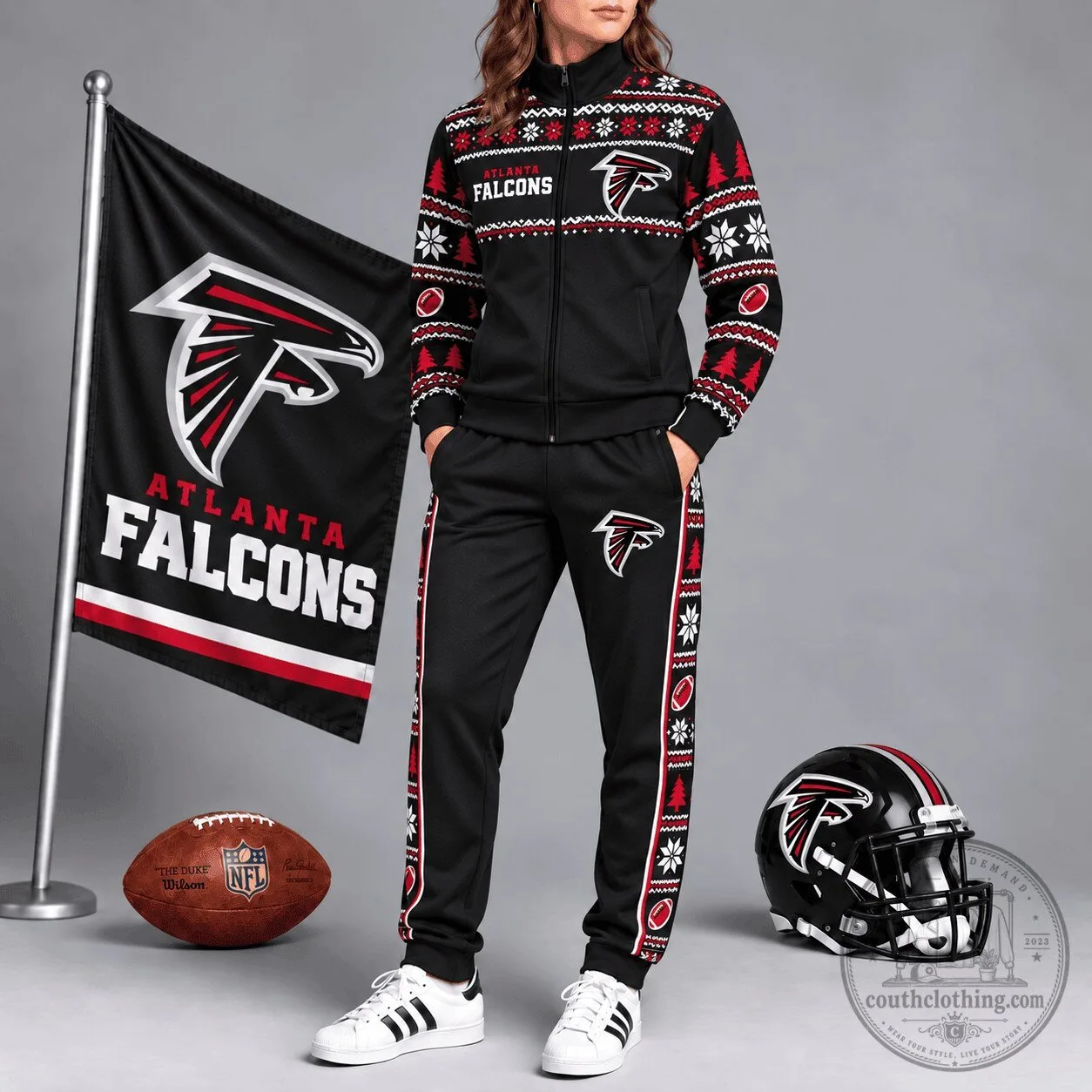 Atlanta Falcons Christmas Holiday Spirit Tracksuit Jacket