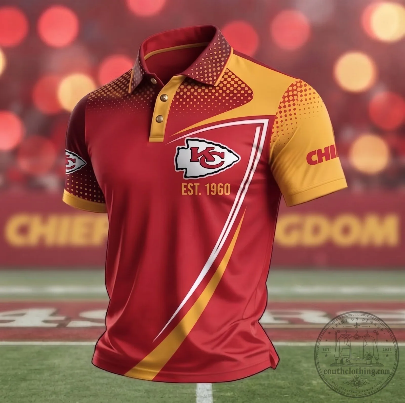Kansas City Chiefs Established 1960 Football Team Polo Shirt