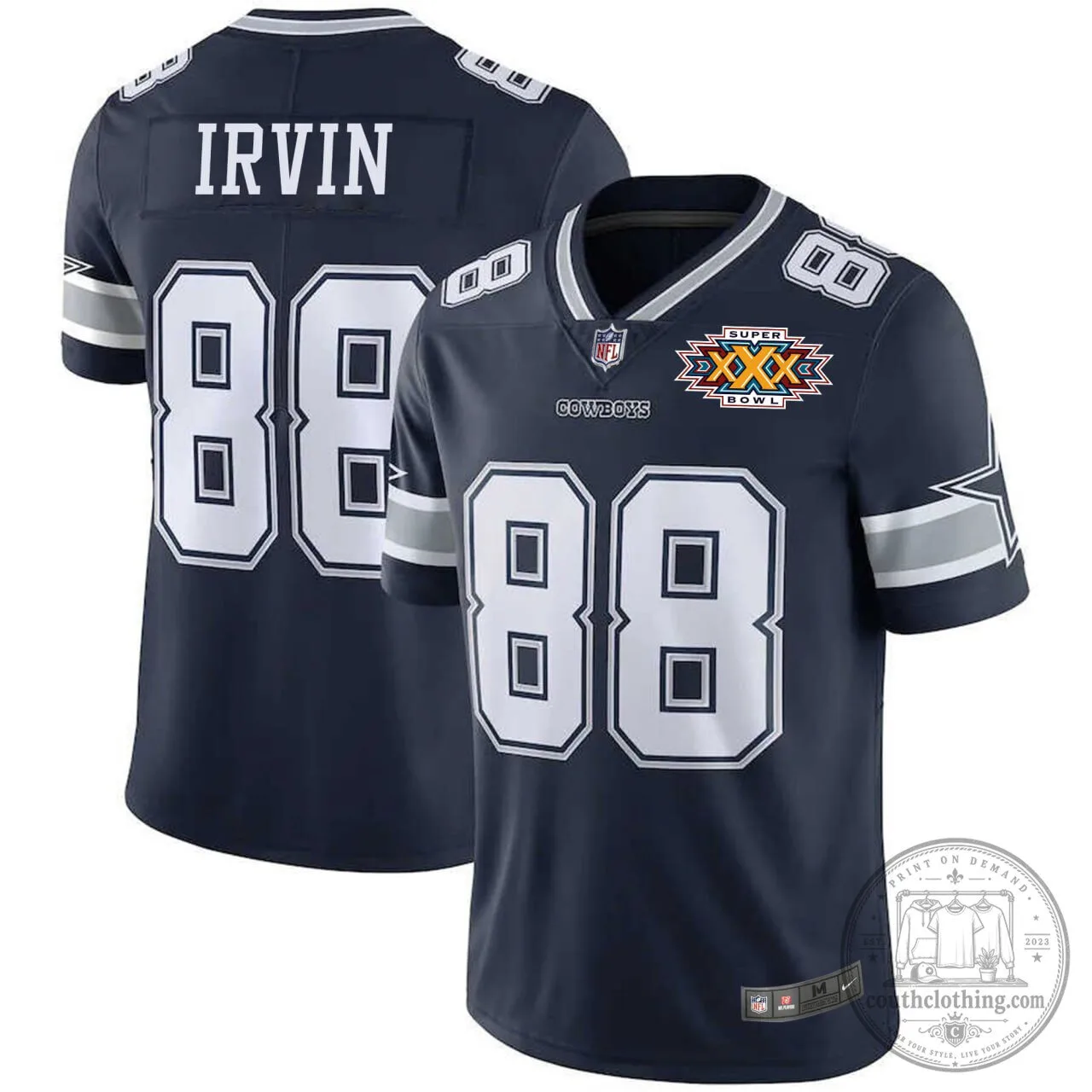 Dallas Cowboys Michael Irvin Super Bowl XXX Patch Football Jersey