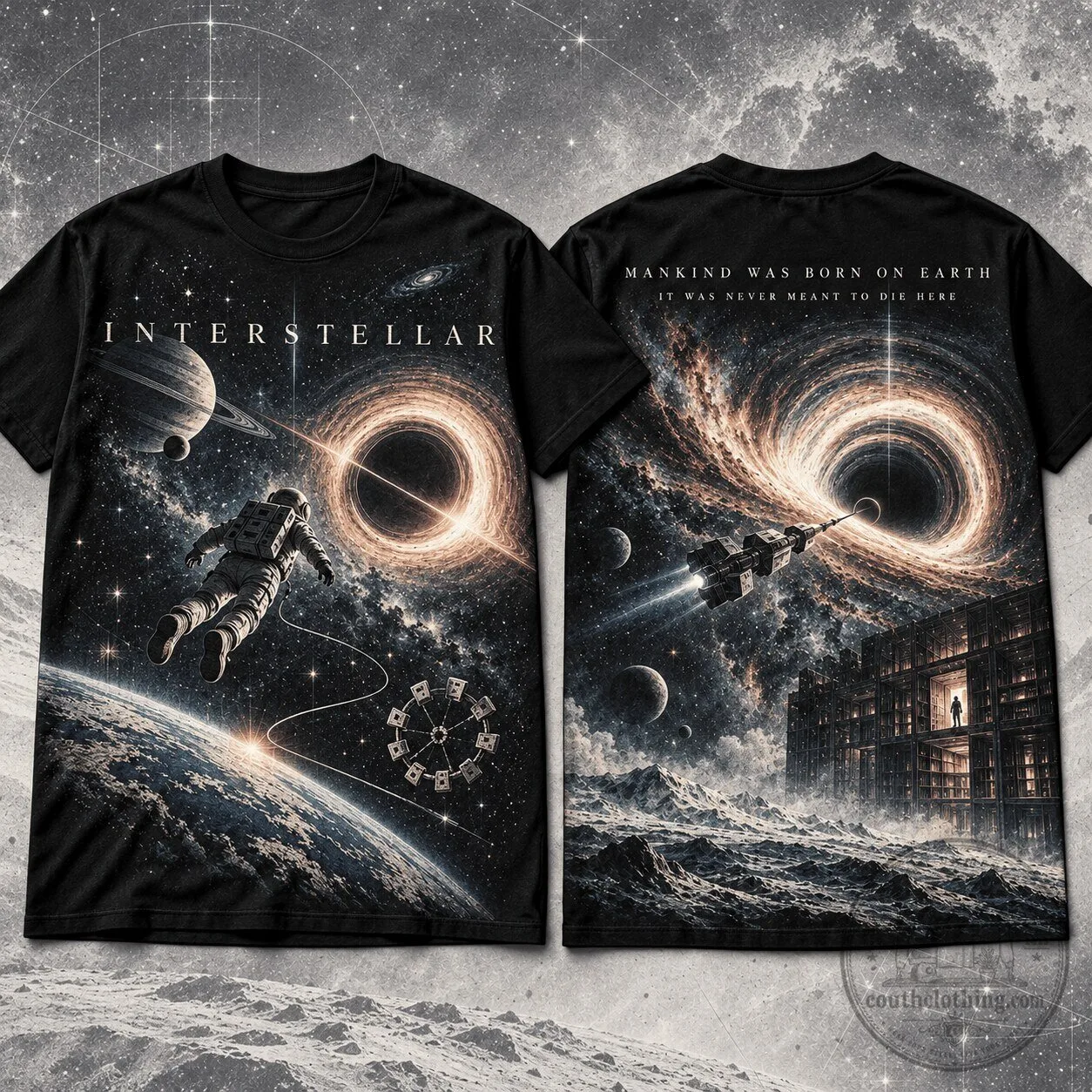 Interstellar Movie Black Hole Astronaut Space Science Fiction T-Shirt