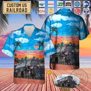 Custom United States Railroad Train Hawaiian Shirt