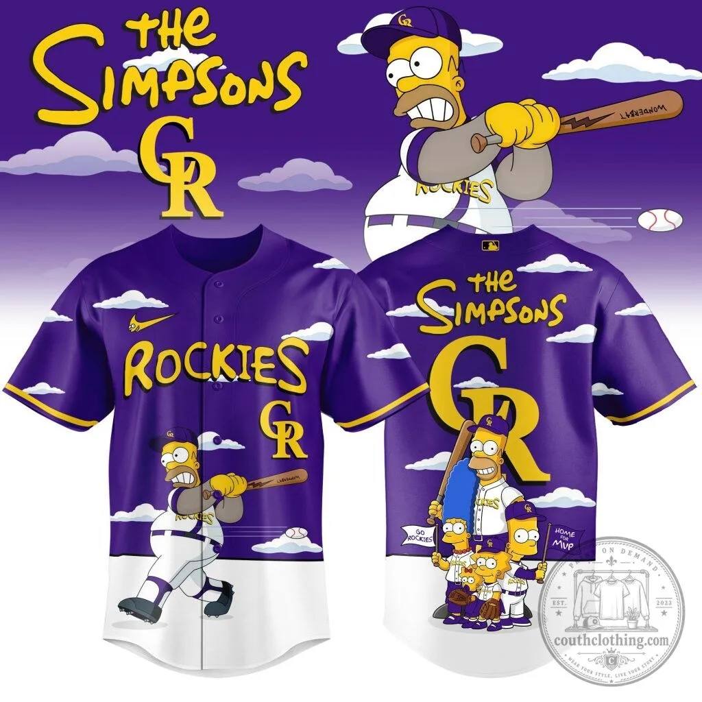 The Simpsons Homer Simpson Colorado Rockies Baseball Jersey