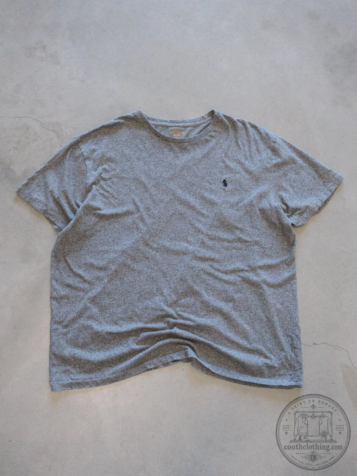 Ralph Lauren Polo Pony Logo Heather Grey Short Sleeve Crewneck T-Shirt 8 Ralph Lauren Polo Pony Logo Heather Grey Short Sleeve Crewneck T-Shirt