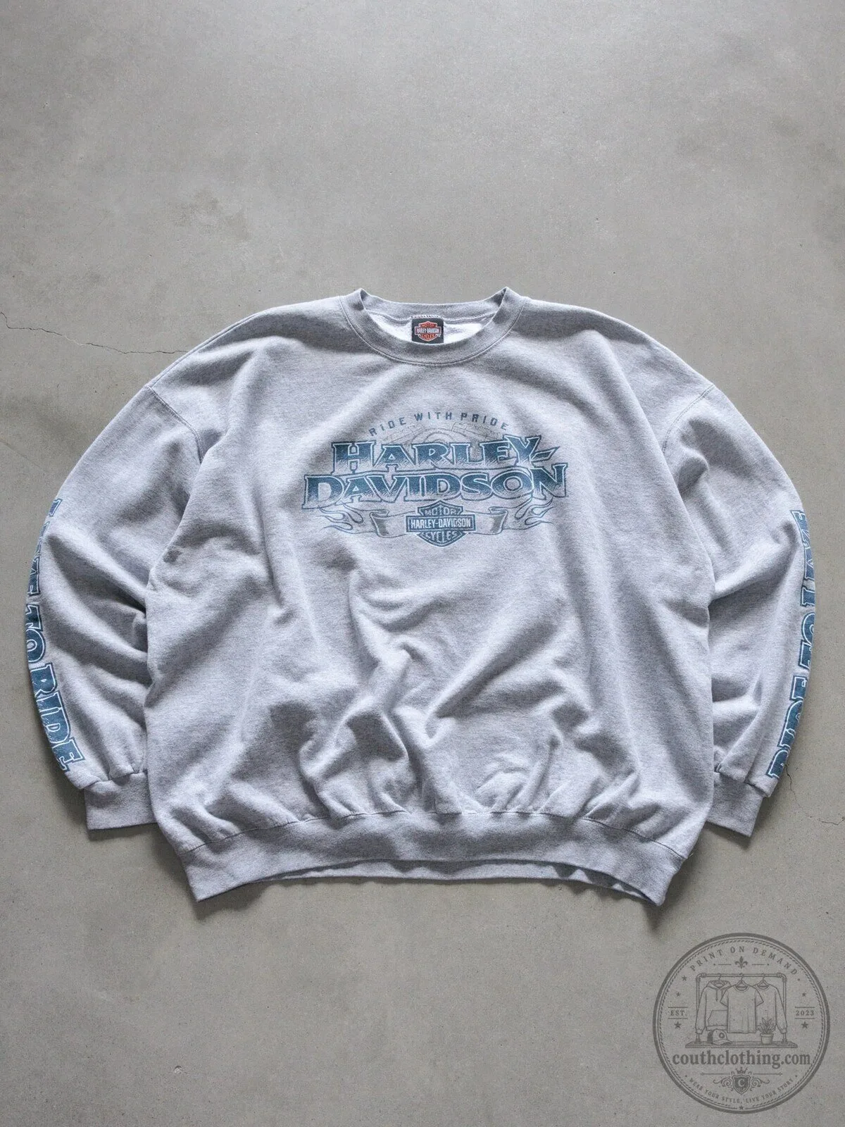 Vintage Grey Harley-Davidson Philadelphia Pennsylvania Crewneck Sweatshirt