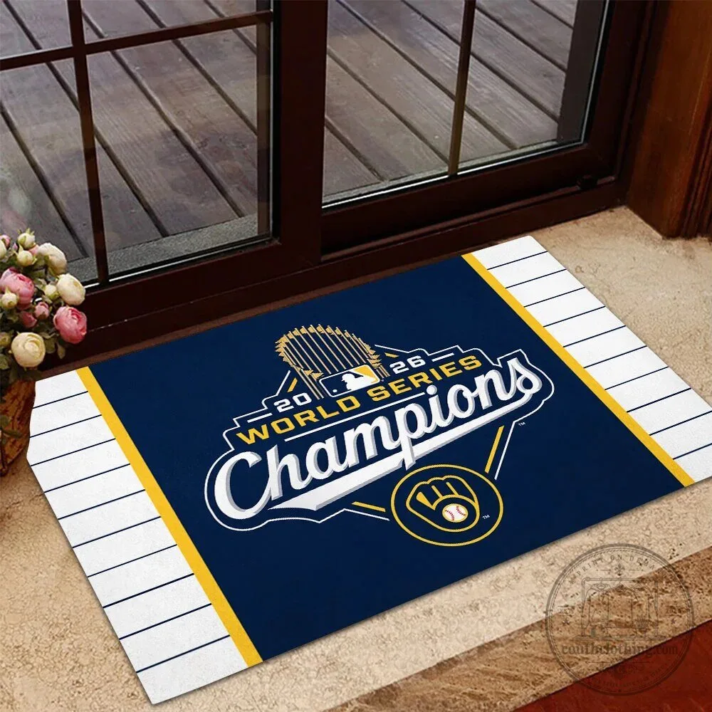 Milwaukee Brewers 2026 World Series Champions Baseball Fan Doormat