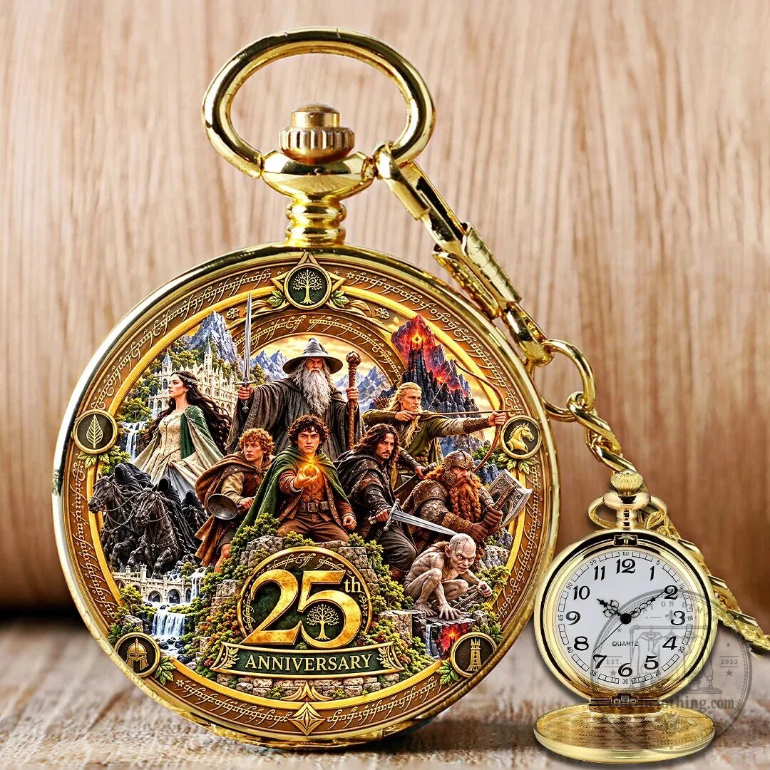 Lord of the Rings 25th Anniversary Fellowship of the Ring Gold Pocket Watch