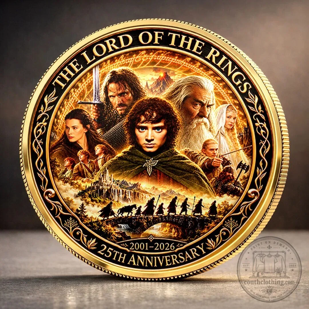 Lord of the Rings 25th Anniversary Commemorative Gold Plated Coin Collectible
