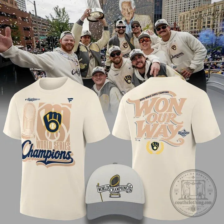 Milwaukee Brewers 2026 World Series Champions Parade Cream T-Shirt 9 Milwaukee Brewers 2026 World Series Champions Parade Cream T-Shirt